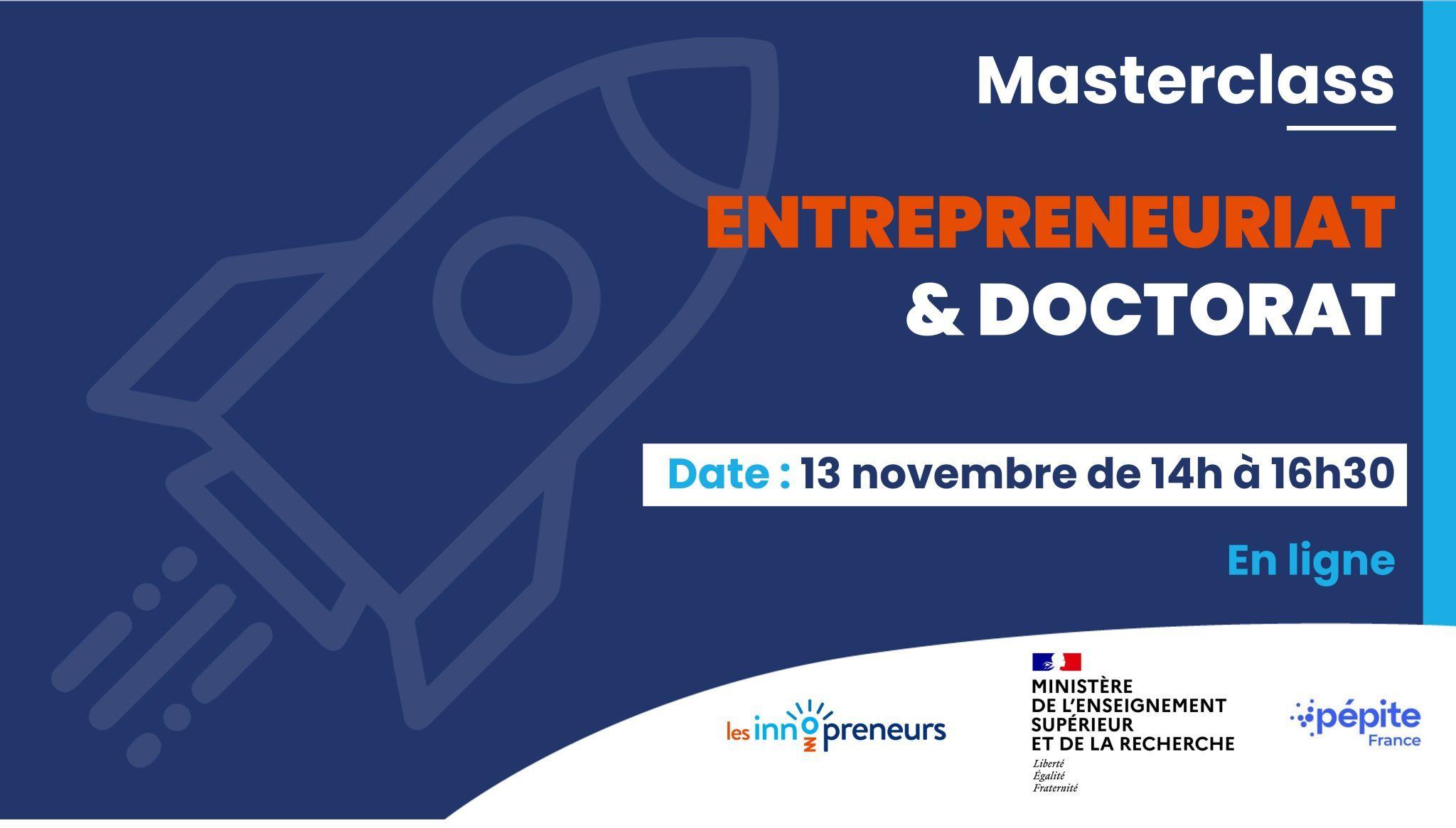 Banniere masterclass entrepreunariat et doctorat